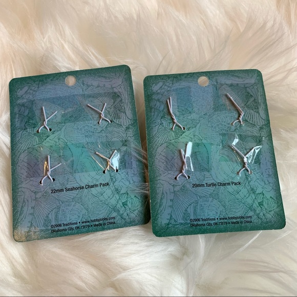 NWT Traditions Nautical Sea Life Turtle & Seahorse Jewelry Charm Packs Silver - Picture 2 of 6